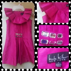 Fuchsia Shantung Nicole Miller Girls Formal Dress